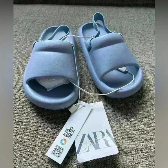 Zara Other - NWT Zara Monochromatic Rubberized Sandals - Blue Size 7T